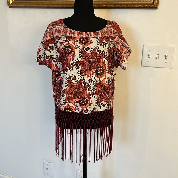 Micheal Kors Boho Fringe Shirt, Sz. M. - Picture 1 of 9